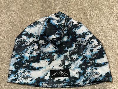 Skida Printed Performance Beanie Hat Blue White Black Camo M/L