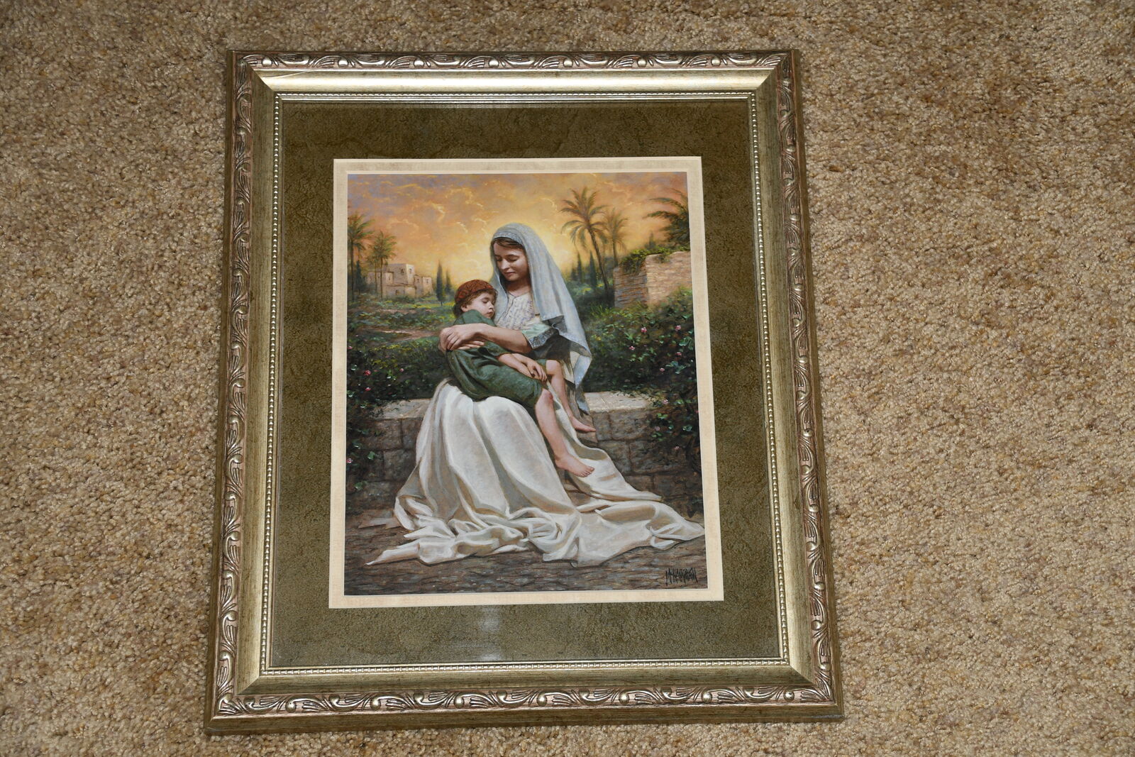 "CHILD OF MINE" JESUS PICTURE ~ JOHN MCNAUGHTON ~ 13" x 15" FRAMED