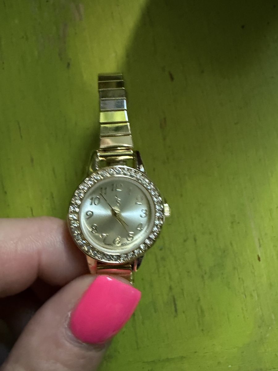 Altar’d state Gold Tone Crystal Bezel Stretch Band Women's Watch