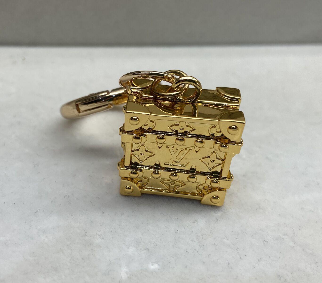 Louis Vuitton Gold LV Trunk Key Chain/ Bag Charm