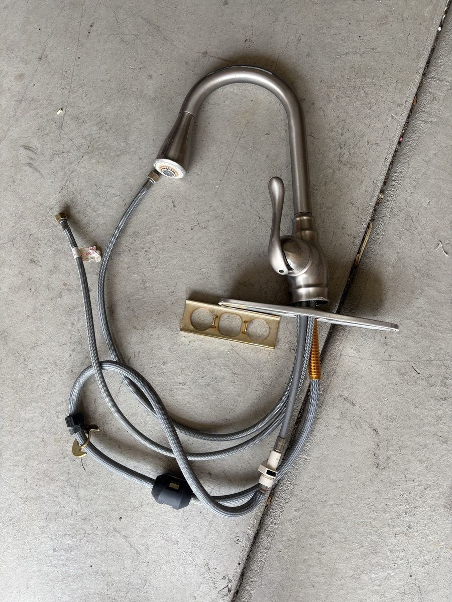 Moen Brushed Nickel Kitchen Faucet with Pull-Down Sprayer & Hoses - Used