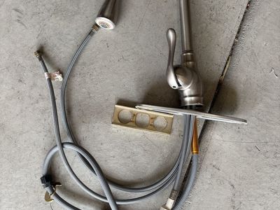 Moen Brushed Nickel Kitchen Faucet with Pull-Down Sprayer & Hoses - Used