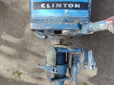 Vintage Clinton 7 HP Outboard Boat Motor Blue