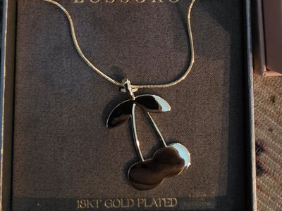 Lussoro 18KT Gold Plated Cherry Pendant Necklace in Box