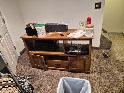 wooden entertainment center