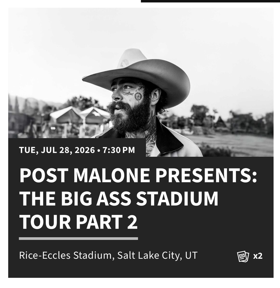 Post Malone/Jelly Roll Tues 7/28