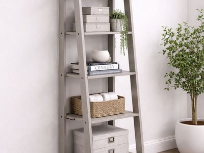 Light Gray Trestle Bookshelf (5-Tier)
