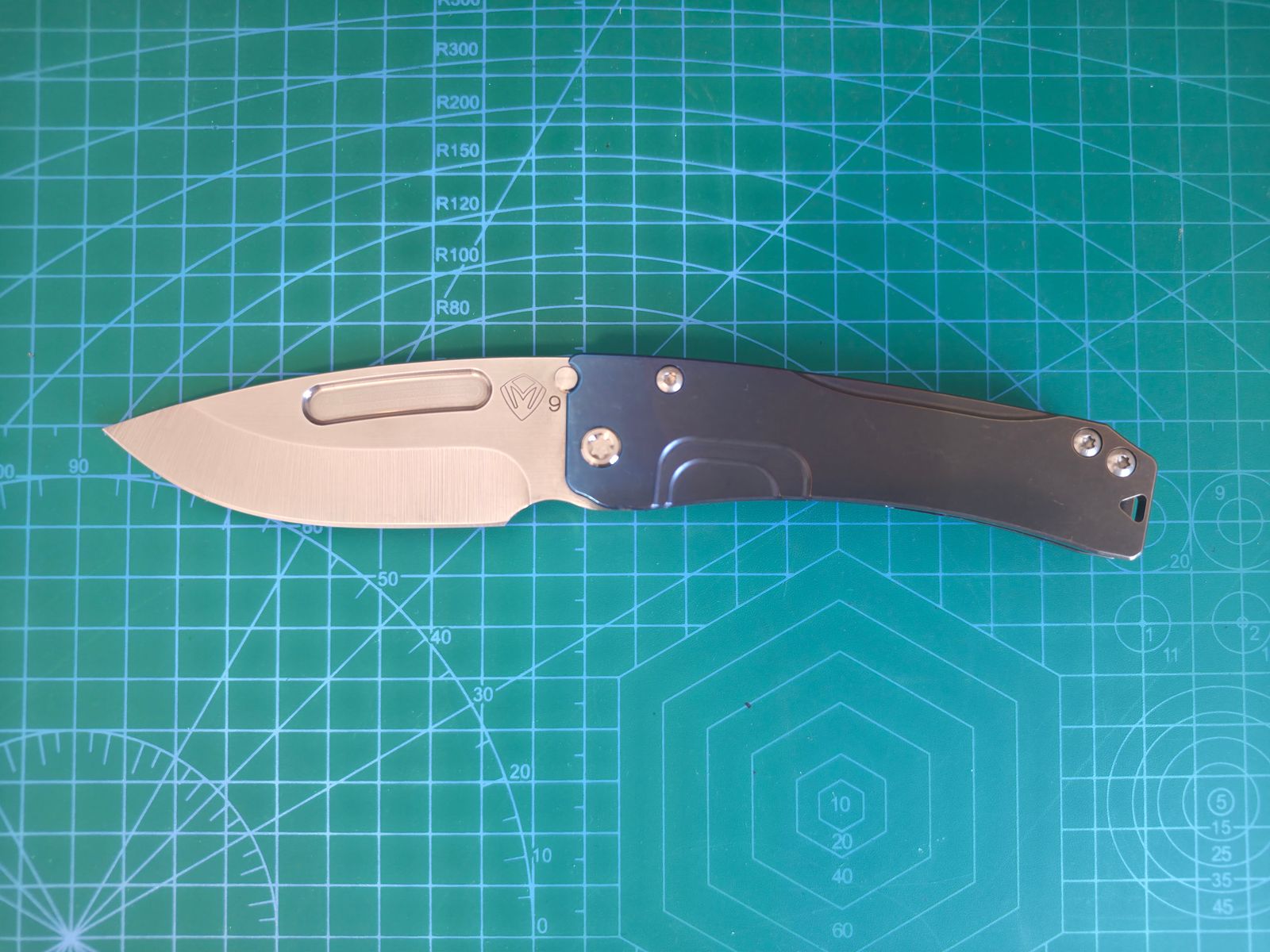 Medford Knife & Tool Slim Midi Folder - S90V Blade, Blue/Violet/Bronze Fade Titanium Handle