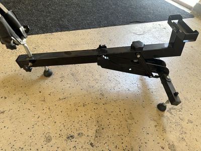 Black Steel Shooting Rest - Adjustable Height & Length, Stable Rifle/Pistol Support