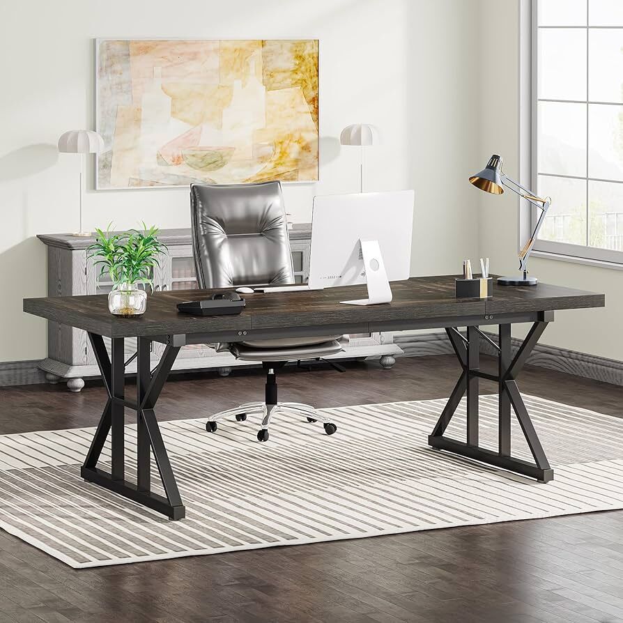 Tribesigns 70.8-Inch Executive Desk Gray