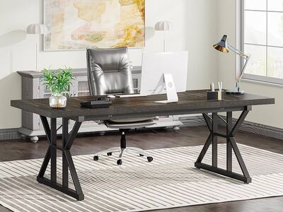Tribesigns 70.8-Inch Executive Desk Gray