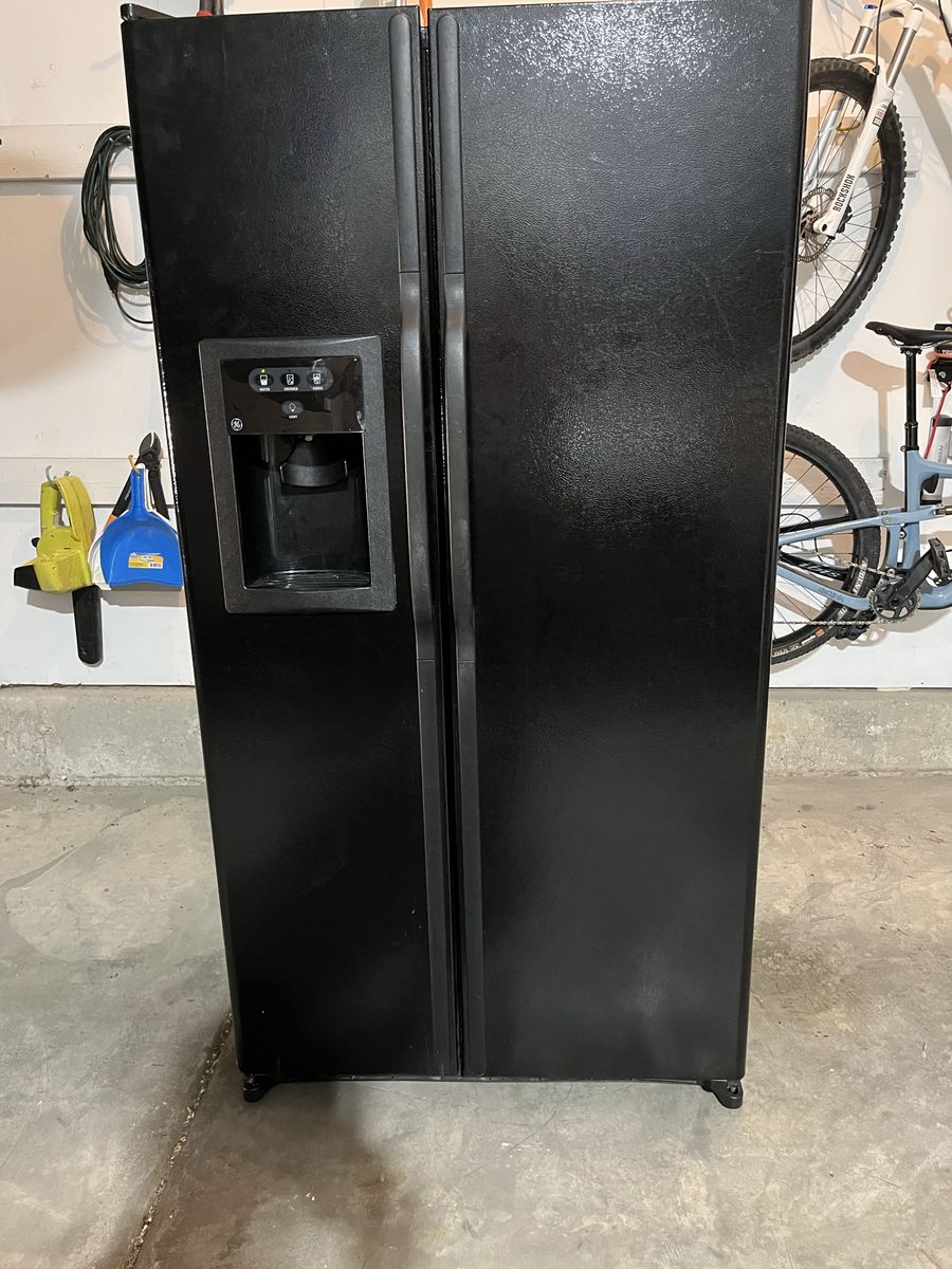 Black GE Side by Side Fridge