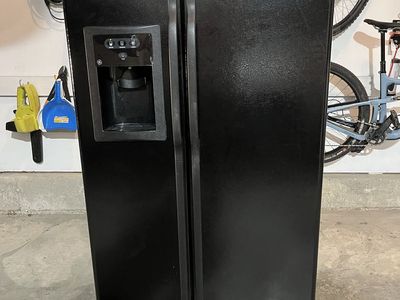 Black GE Side by Side Fridge