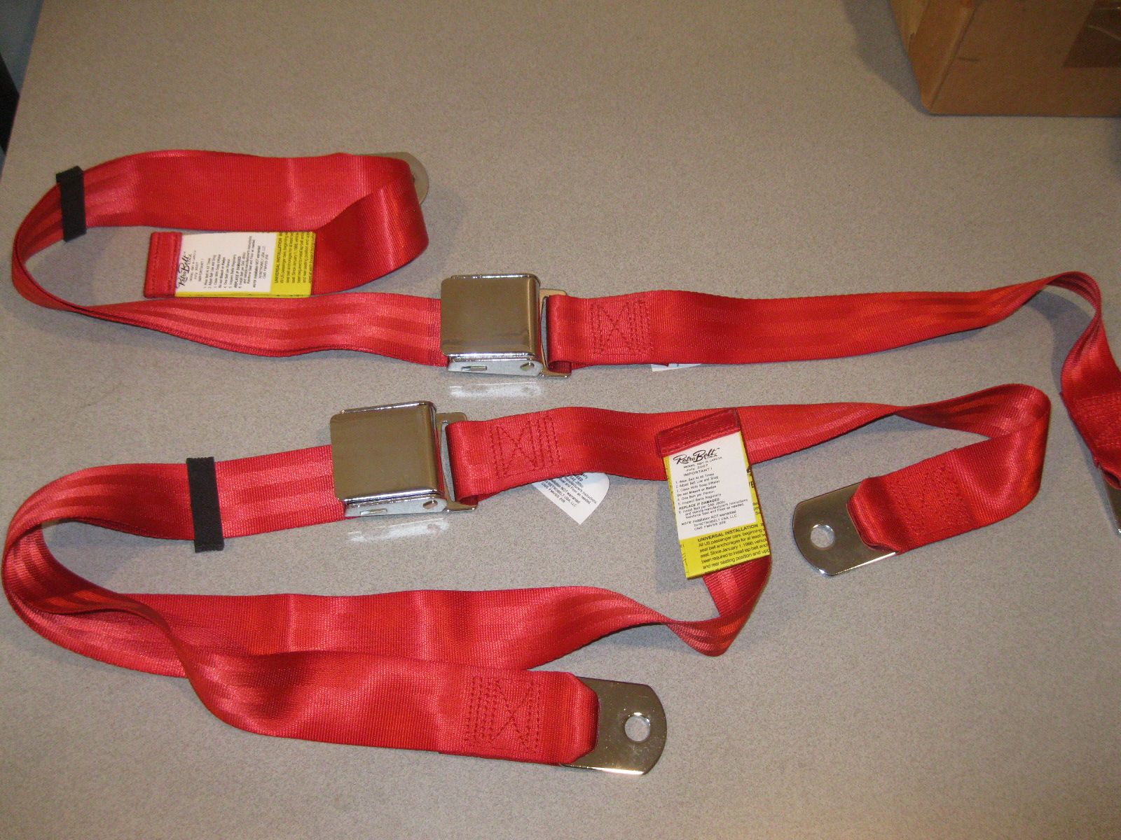 2 New Retro Belt Seat Belts For Classic Car
