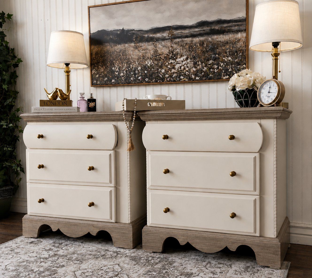 Bassett 3 Drawer Nightstands - Beaded