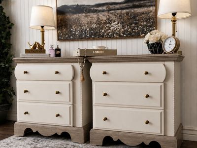 Bassett 3 Drawer Nightstands - Beaded