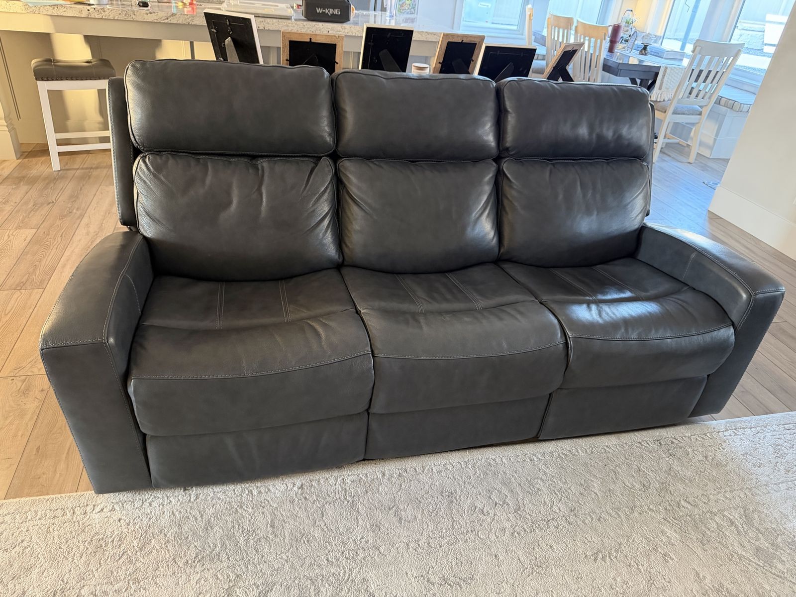 Cody blue leather, match power reclining sofa and love seat