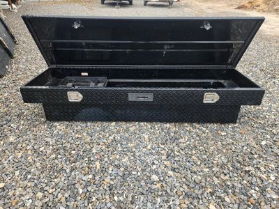 Black Diamond Plate Aluminum Truck Bed Toolbox - Weather-Resistant Storage