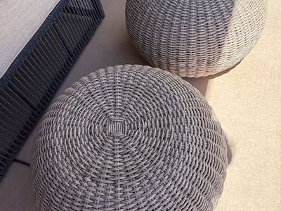 Outdoor Woven Wicker Ottomans