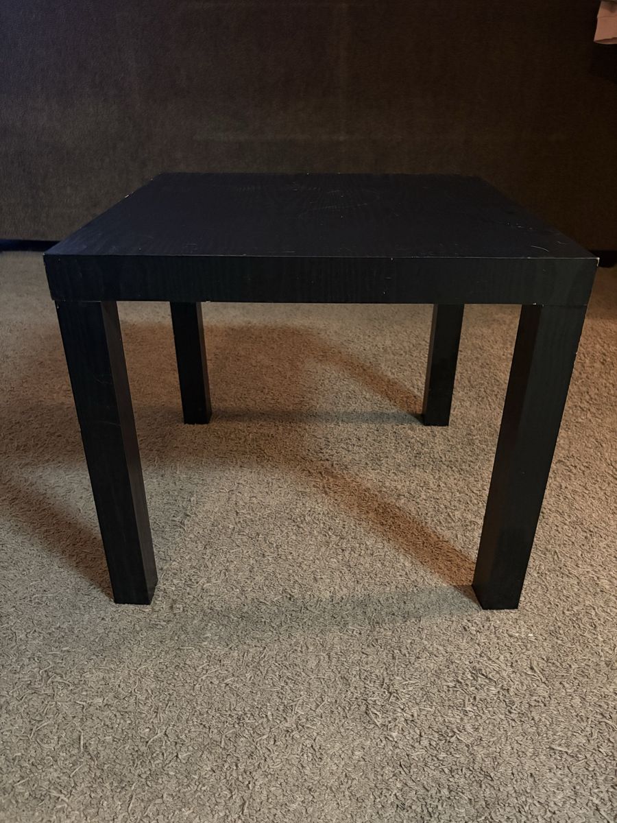 Black Wooden Square Side Table / End Table