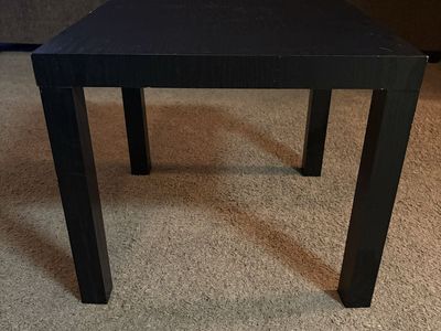 Black Wooden Square Side Table / End Table
