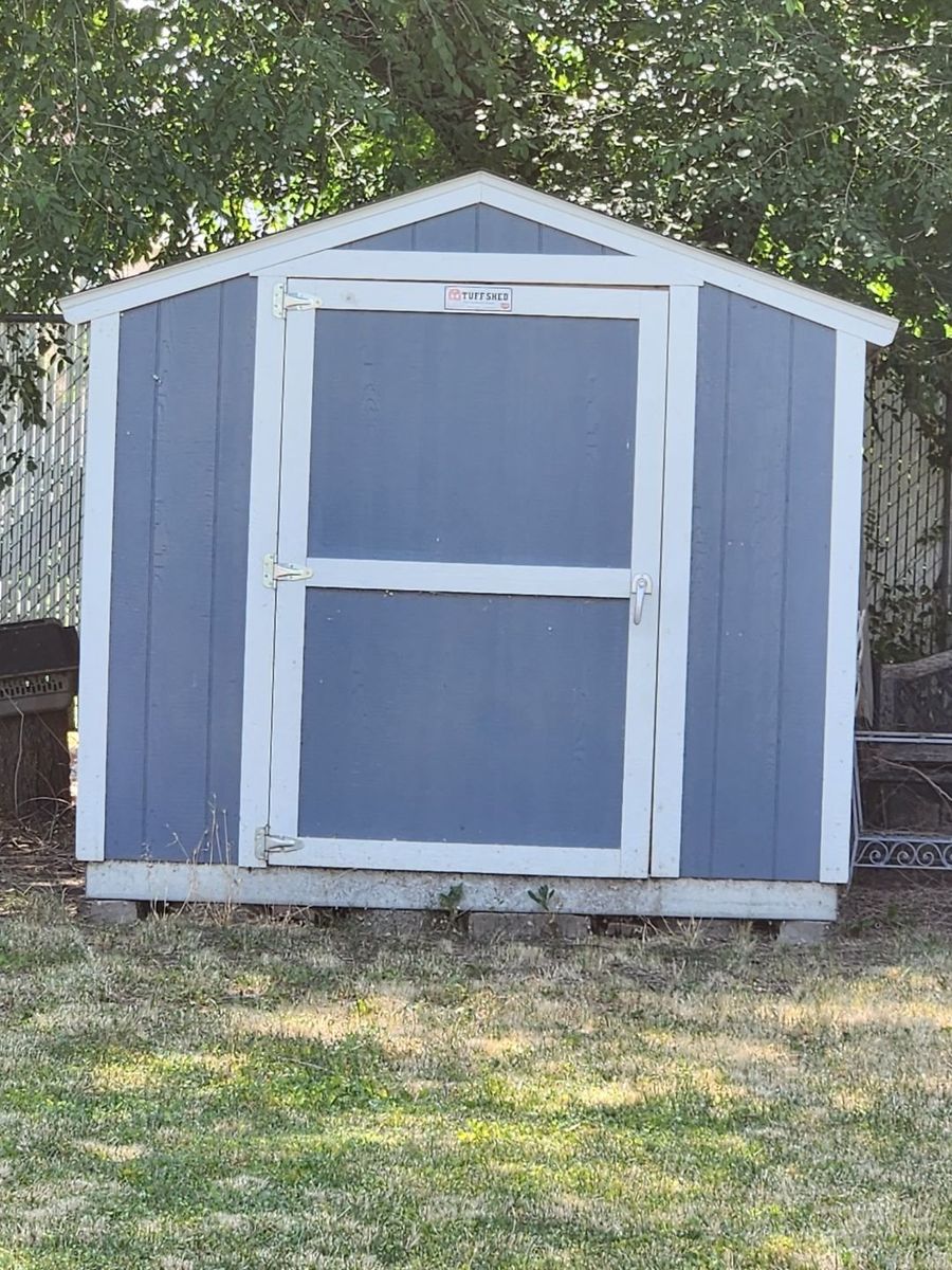 Tuff Shed Outdoor Storage Shed - Blue with White Trim