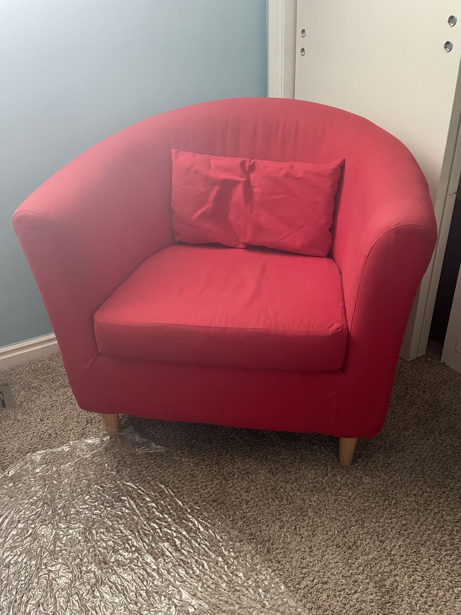 Red fabric chair