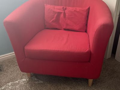 Red fabric chair