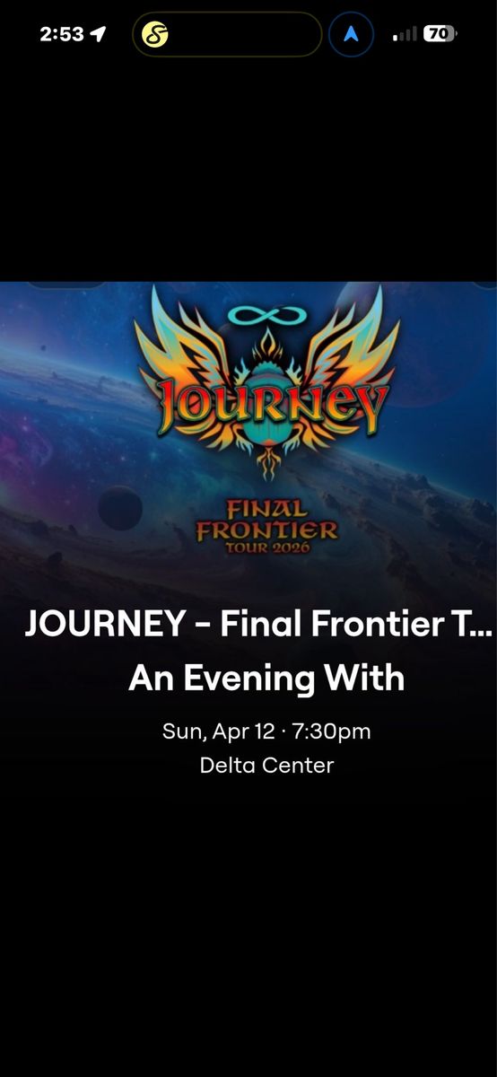 Journey Delta center Sunday 4/12 Sec 8 Row 25