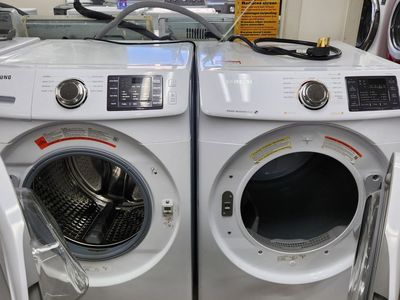 Samsung White Front Load Washer & Electric Dryer Set - Steam, SmartCare, VRT Plus Technology