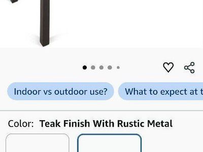 Brand New in Box Patio / Dining Table – Teak Finish & Rustic Metal