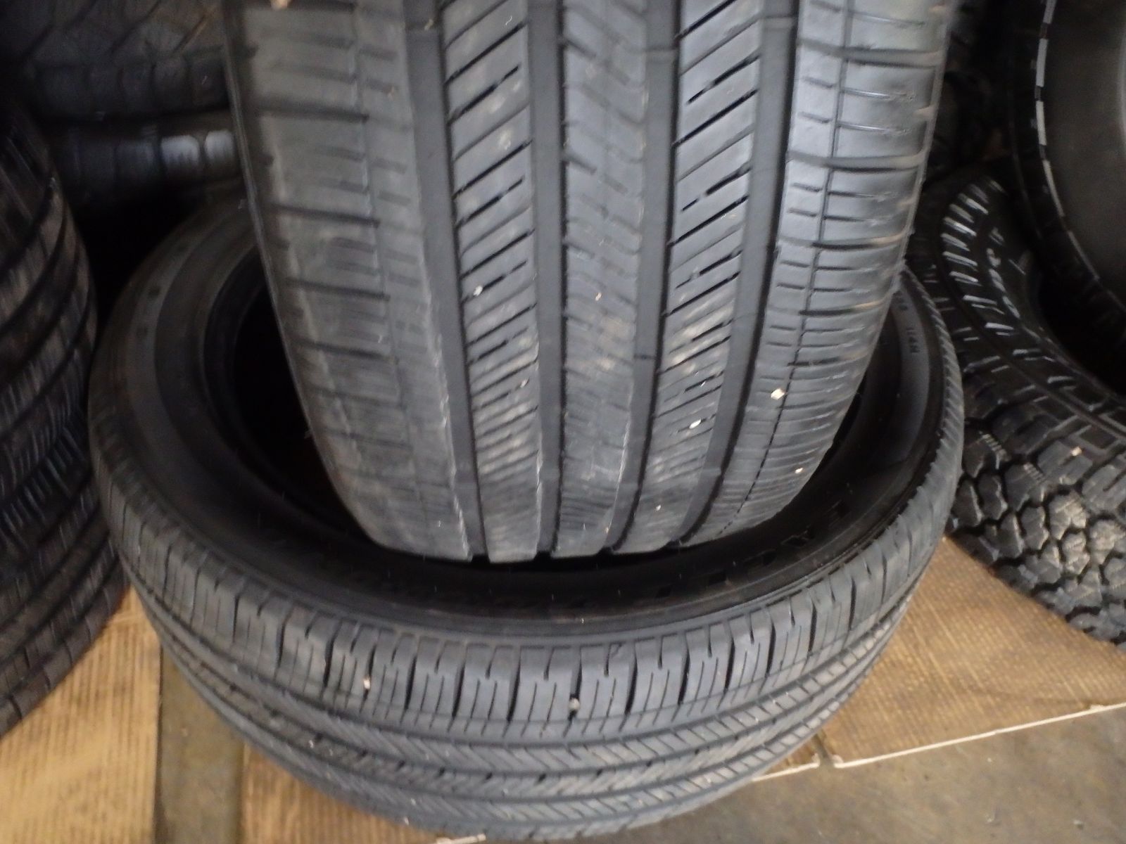 285/45R22 GOODYEAR EAGLE TOURING PAIR OF TWO USED TIRES