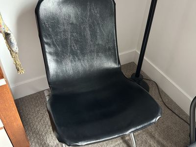 Leather antique folding chair