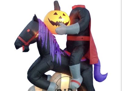 Halloween 8' Headless Horseman Haunted House Inflatable Graveyard Cemetery Home Decor Decoration Prop