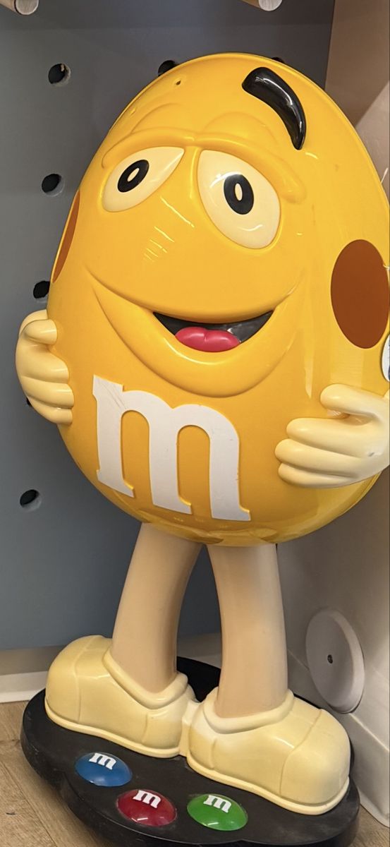 Vintage M&M's Store Display Figure - Yellow M&M Character - Large Advertising Prop