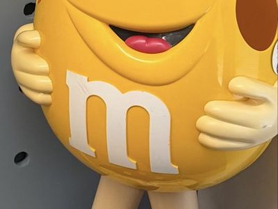 Vintage M&M's Store Display Figure - Yellow M&M Character - Large Advertising Prop