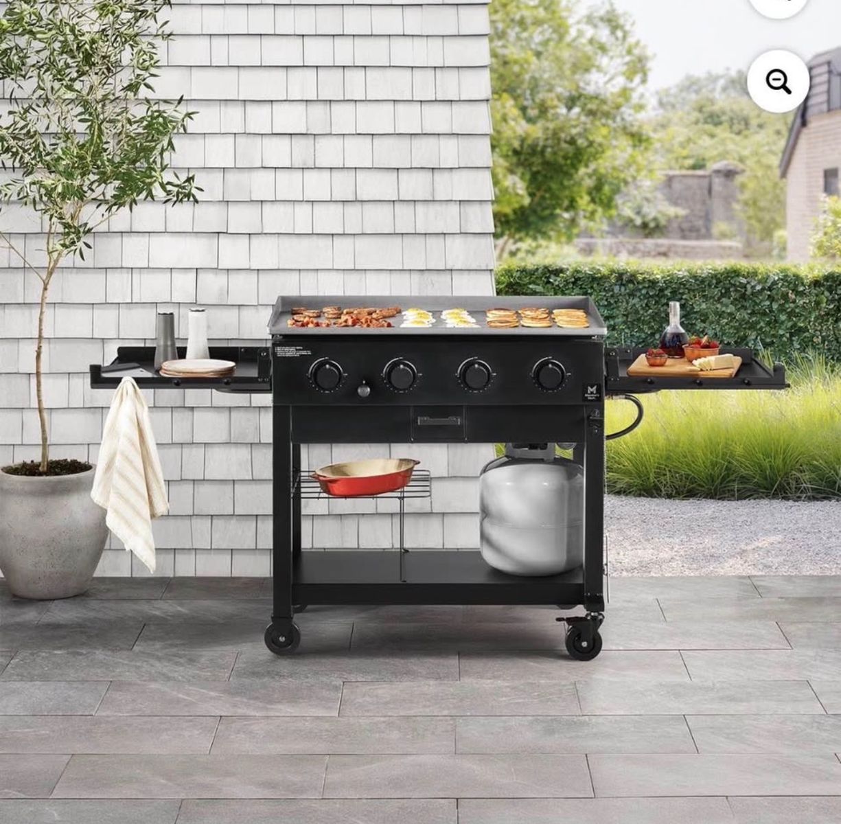 Brand new Member's Mark 4-Burner Gas Griddle Outdoor Cooking Station Black