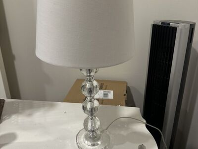 Crystal Lamp with Linen Shade