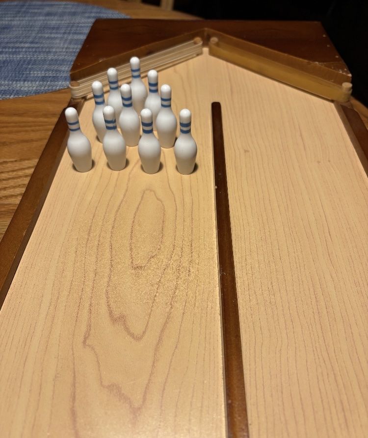 Vintage Solid Wood 1950's Bowling Game