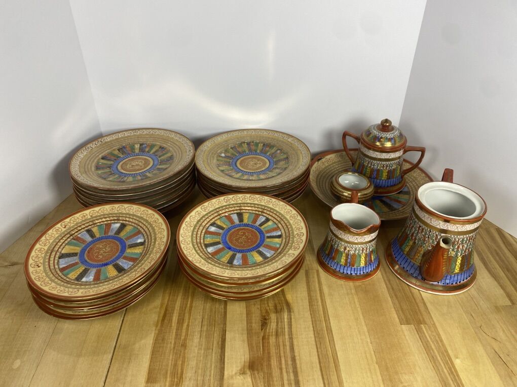Vintage Japanese Kutanj Style Porcelain Dinnerware