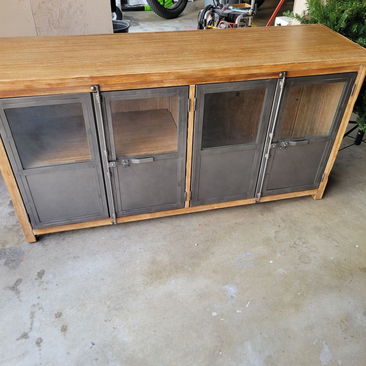 Dresser with glass doors