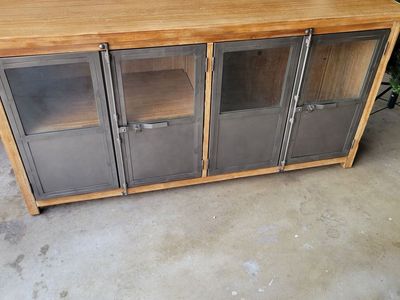 Dresser with glass doors