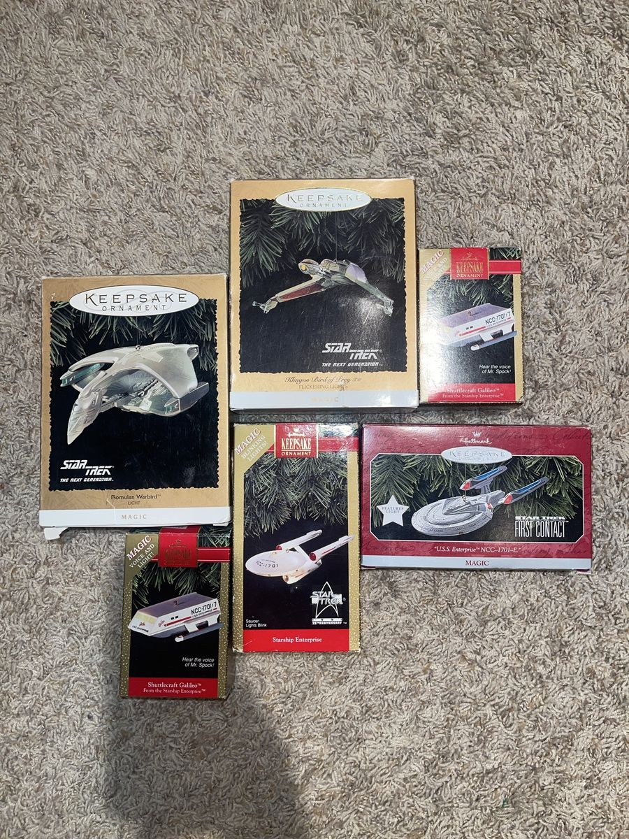 Set of 6 Star Trek Christmas Ornaments