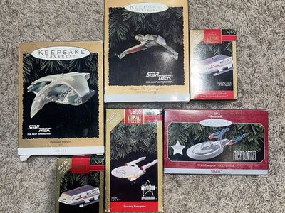 Set of 6 Star Trek Christmas Ornaments