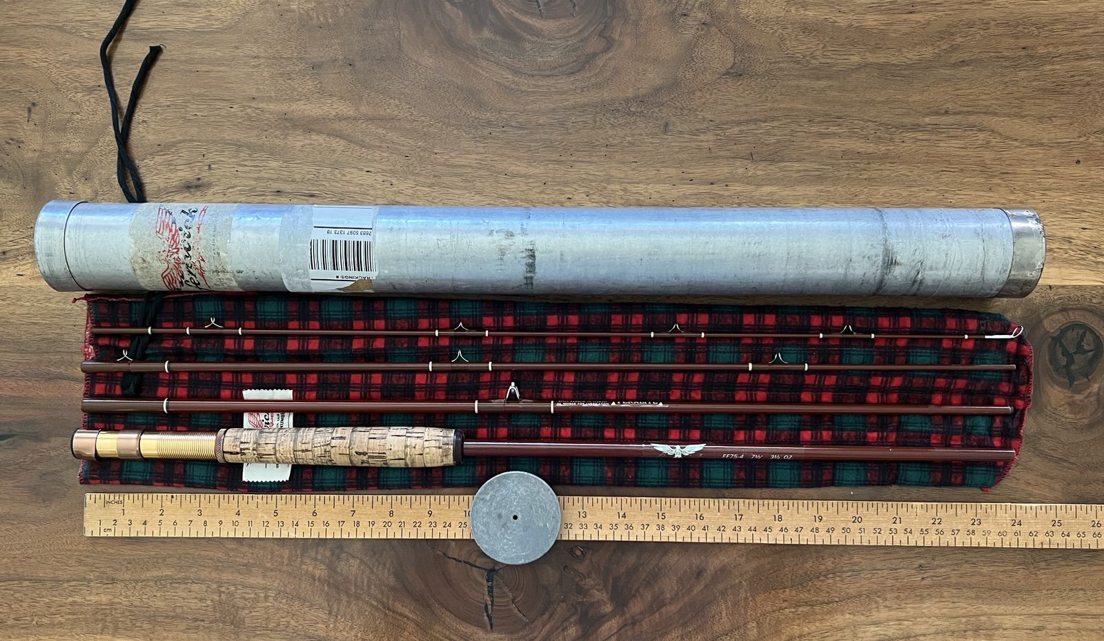 Classic Fenwick FF75-4 - 7 1/2' - 4 piece - 5 or 6 weight fiberglass pack / travel fly rod