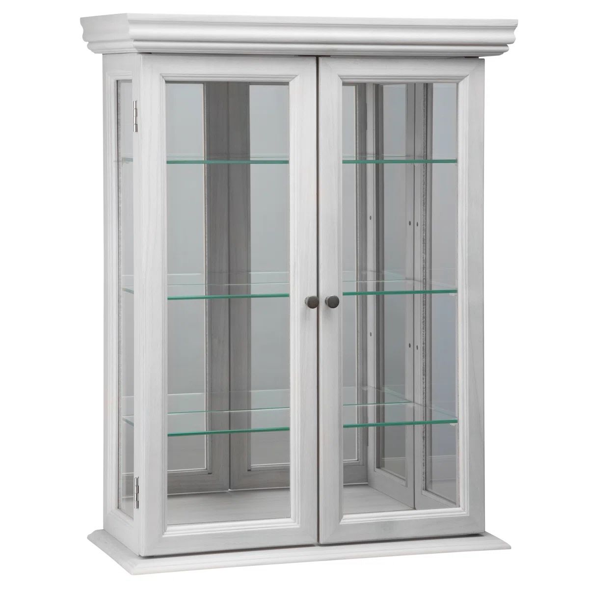 New White Display Cabinet with Glass Doors - Perfect for Collectibles or Decor