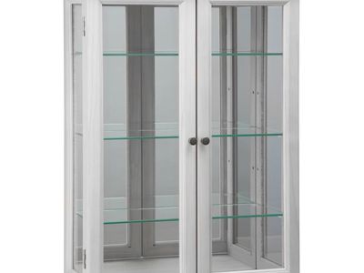 New White Display Cabinet with Glass Doors - Perfect for Collectibles or Decor