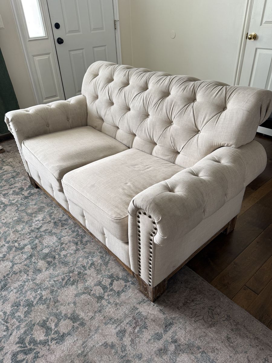 Well Made Set Of Cream Couches