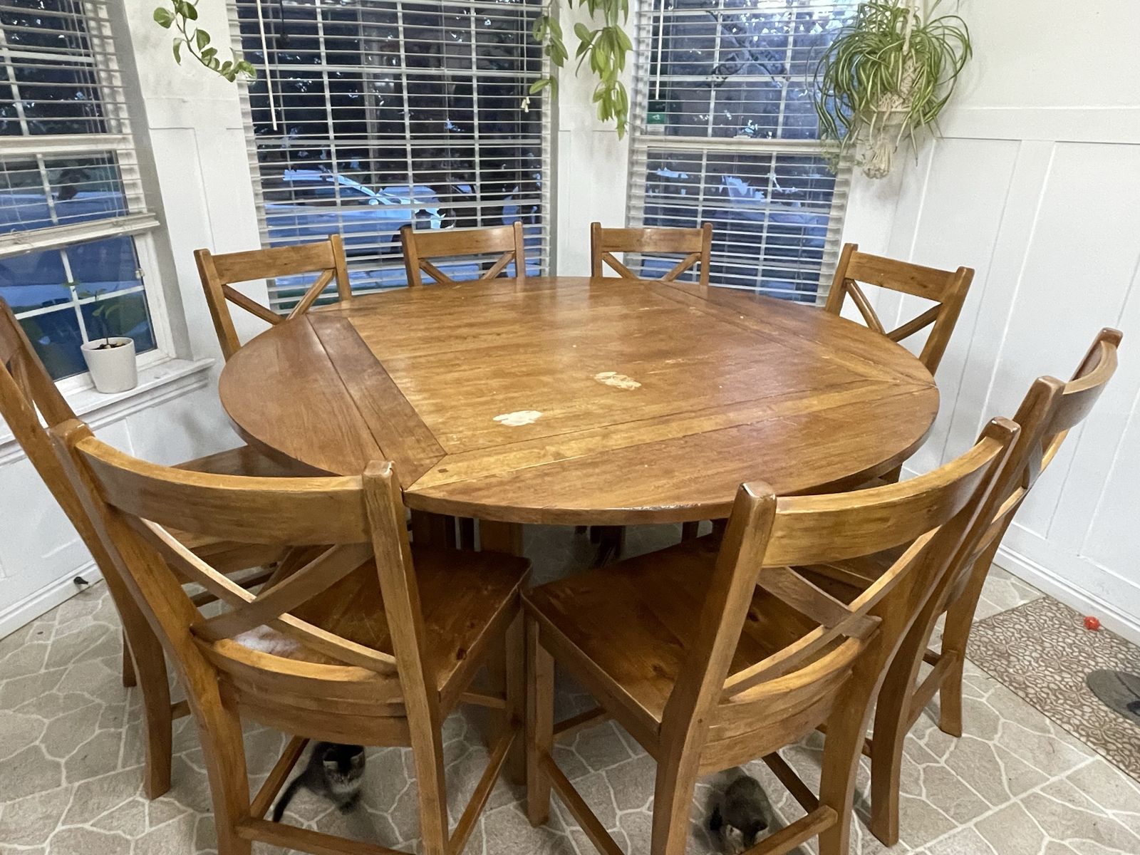 8 chair counter height table