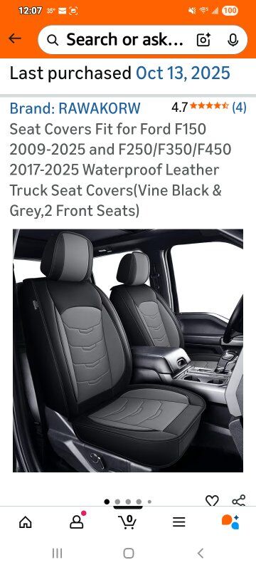 New in Package! F15/250/350/450 Seat Covers (FRONT